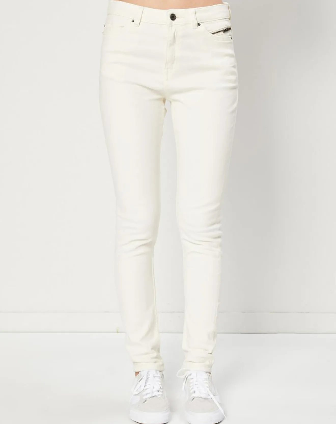 Femme Esprit Jean Slim en Toile de coton blanc