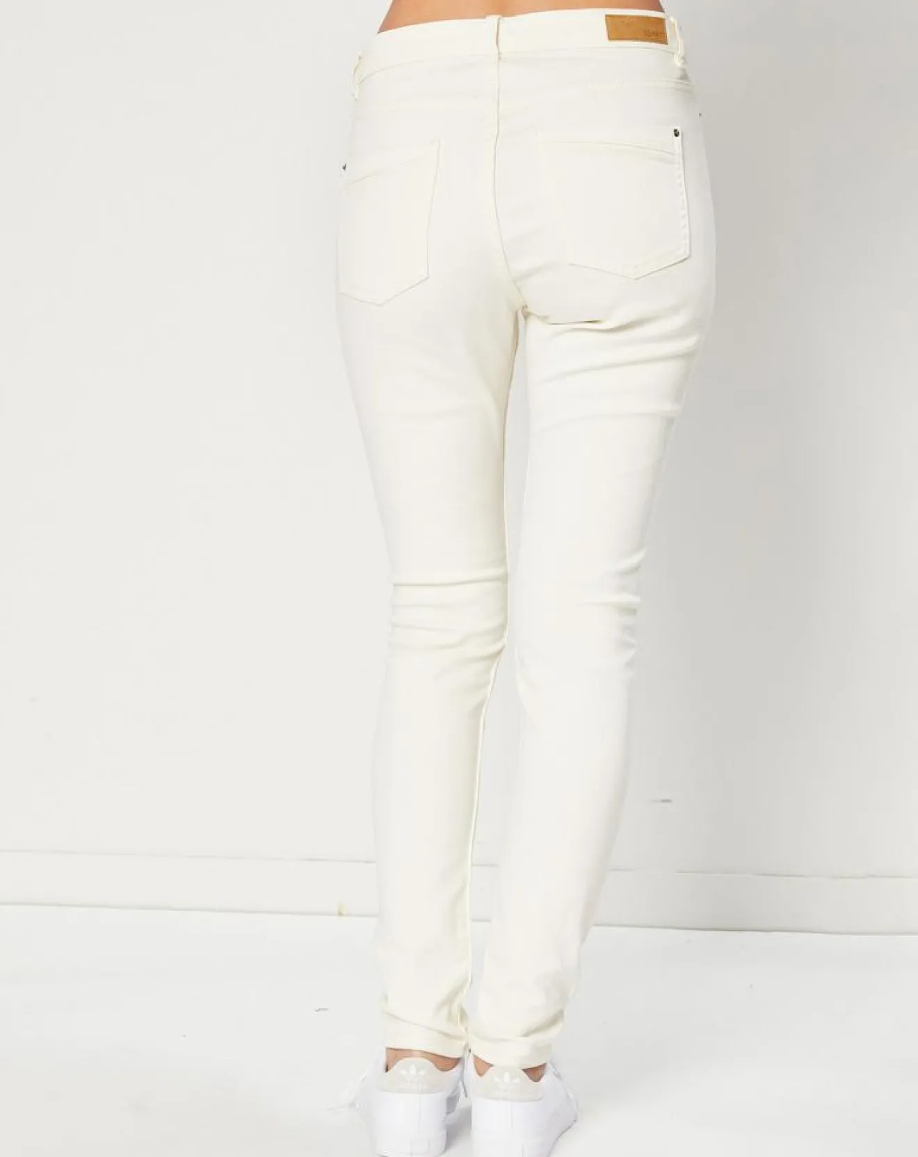 Femme Esprit Jean Slim en Toile de coton blanc