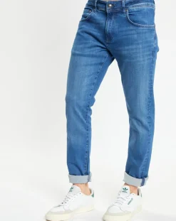 Homme Hackett London Jean Slim Fit Wash Flex bleu moyen