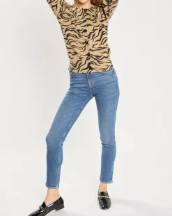 Femme Scotch & Soda Jean Slim High Five Taille Haute bleu