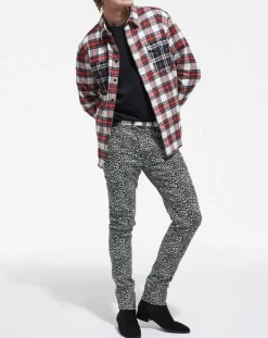 Online The Kooples Jean Slim Punk Léopard noir