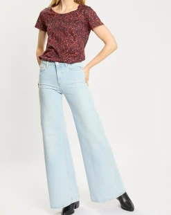 Femme Scotch & Soda Jean Wide Leg bleu clair