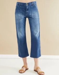 Acquaverde Jean wide-leg Georgia bleu