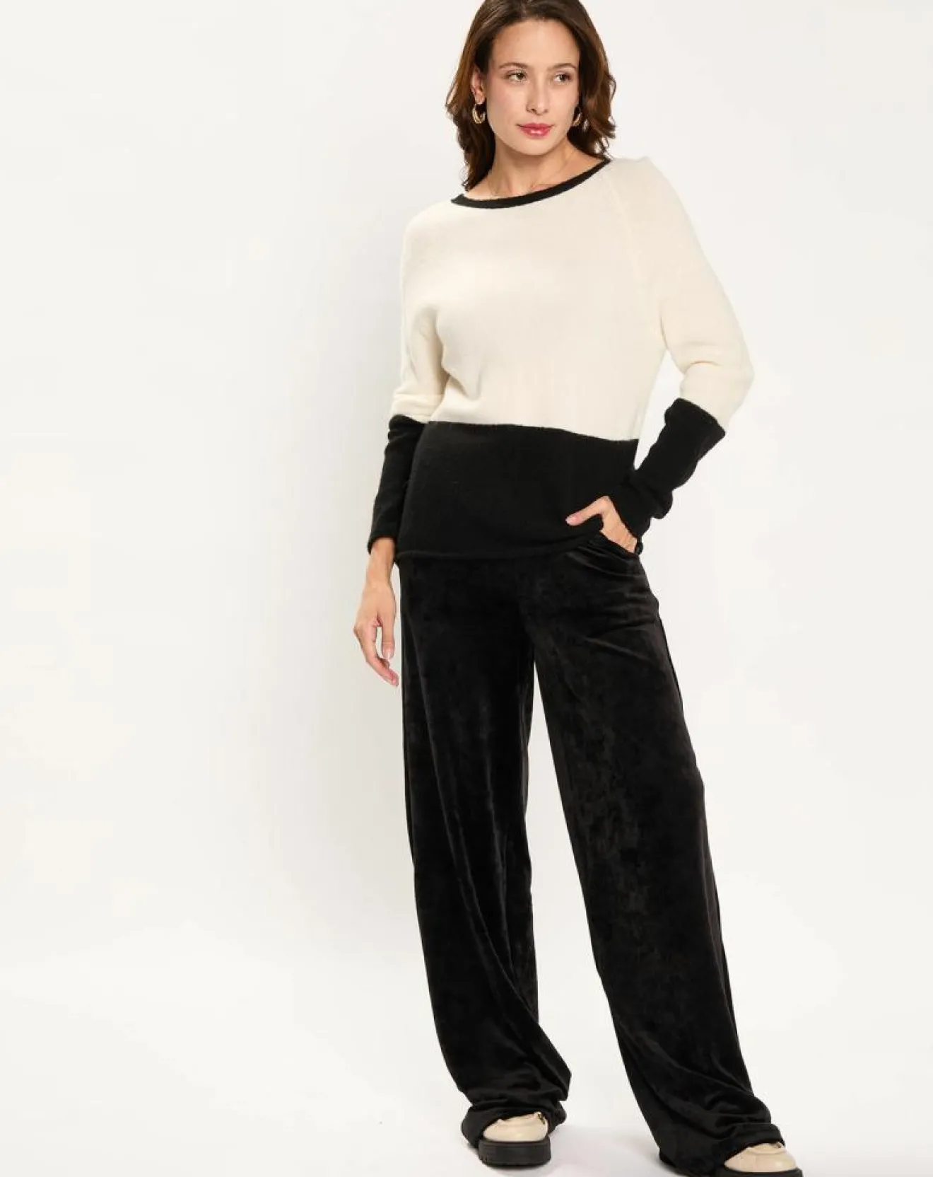 Femme Lauren Vidal Jogging en Velours Zana noir