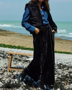 Femme Lauren Vidal Jogging en Velours Zana noir