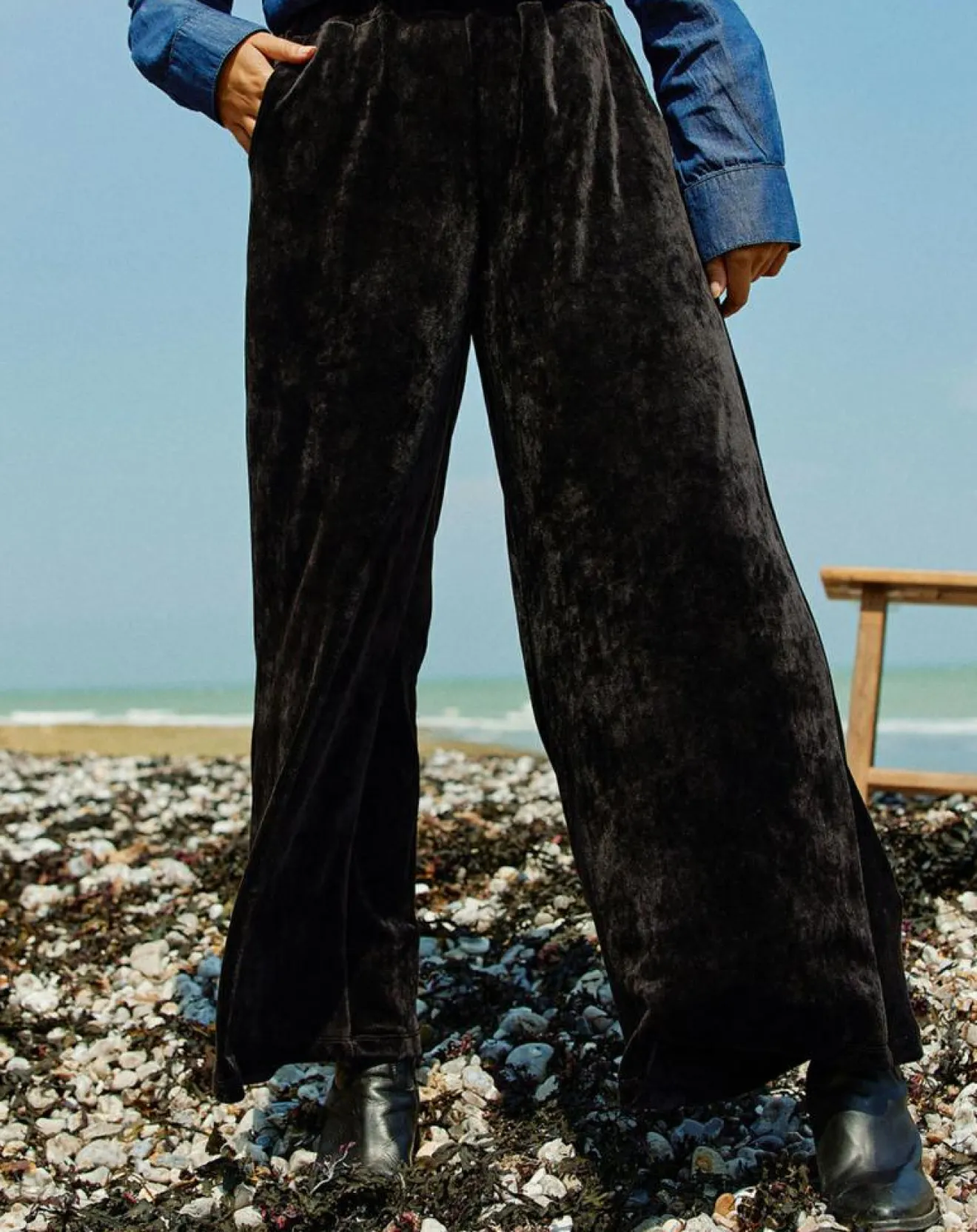 Femme Lauren Vidal Jogging en Velours Zana noir