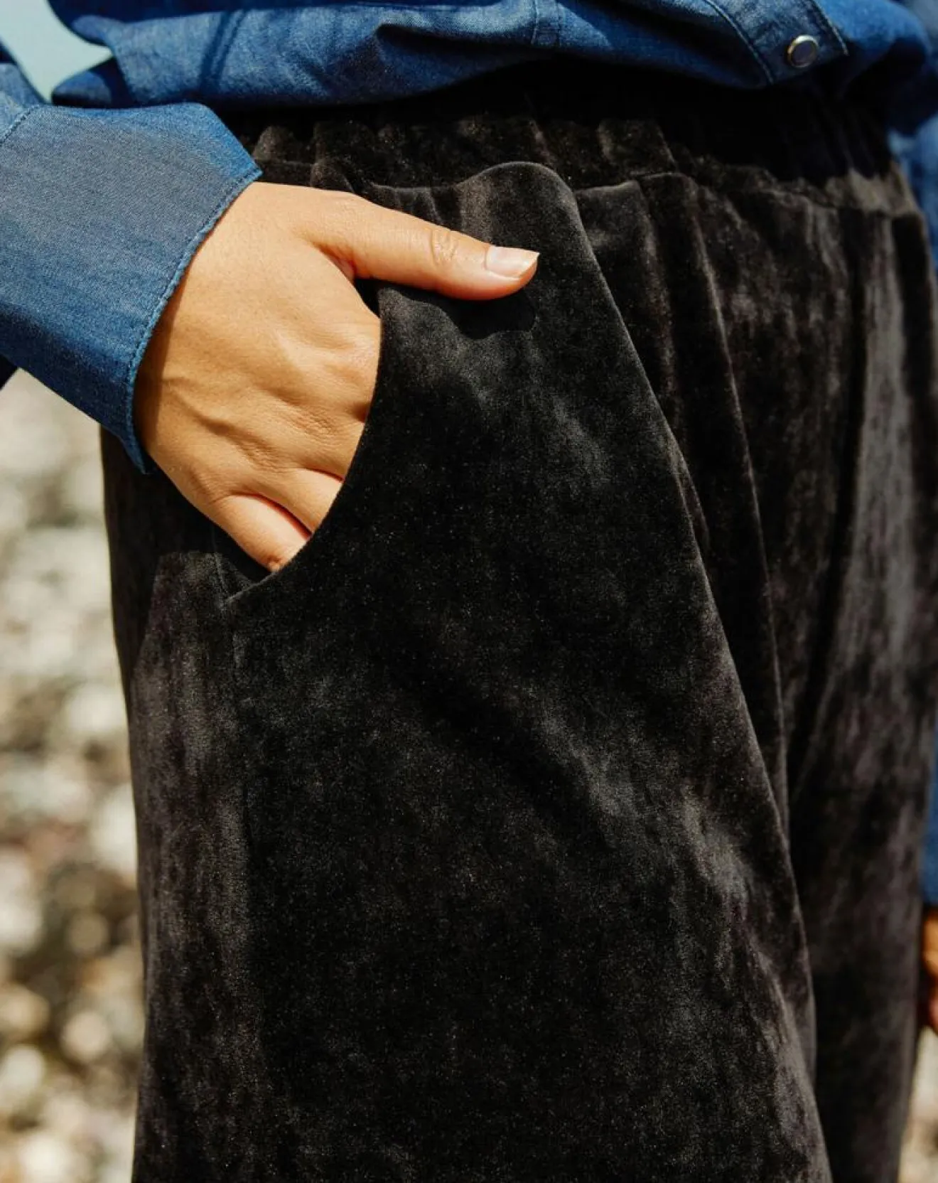 Femme Lauren Vidal Jogging en Velours Zana noir