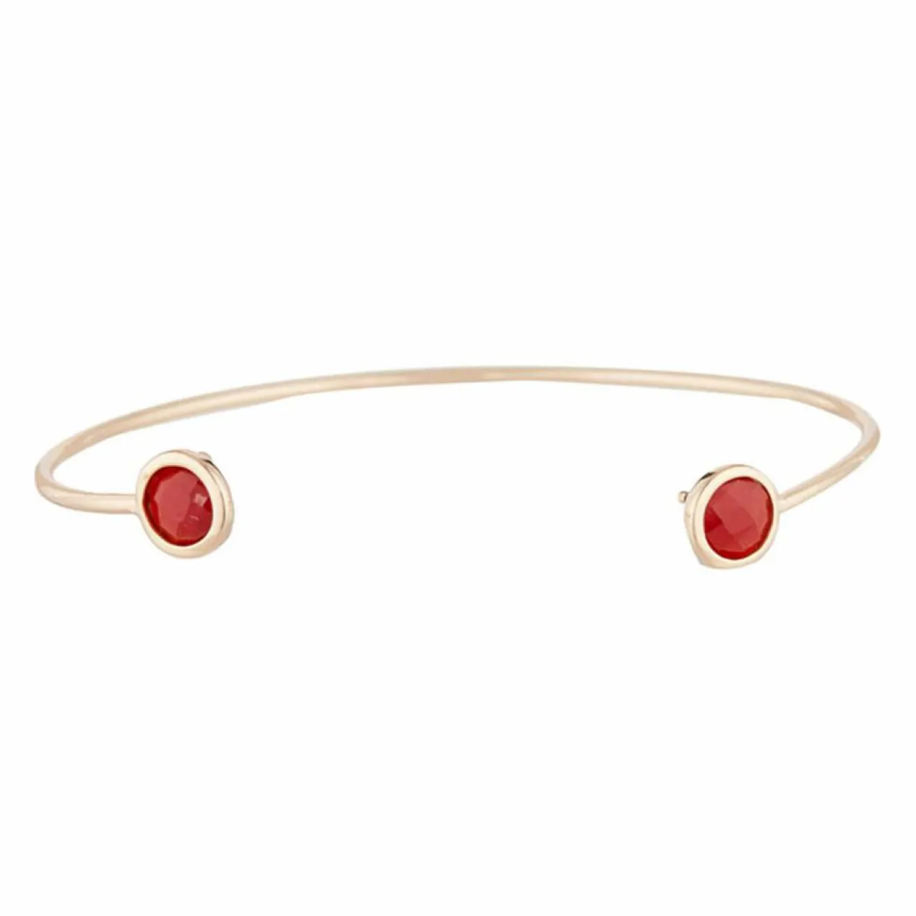 New Moonstone Jonc Aya Cornaline en laiton doré