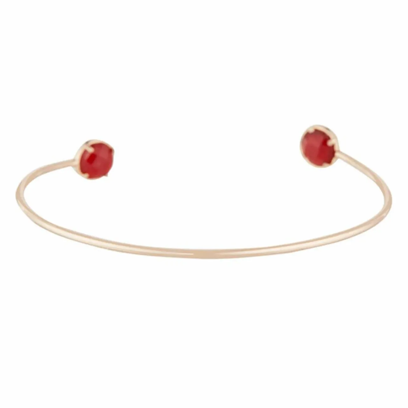 New Moonstone Jonc Aya Cornaline en laiton doré