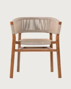 Uniqka Kanoa - Chaise en teck massif et corde beige