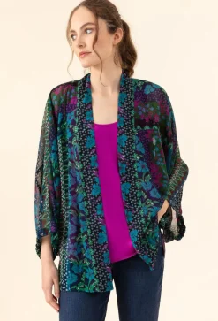 Femme Bleu Blanc Rouge Kimono Magie bleu