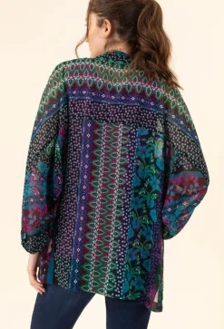 Femme Bleu Blanc Rouge Kimono Magie bleu