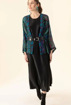 Femme Bleu Blanc Rouge Kimono Magie bleu