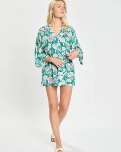 Hot Passionata Kimono Naya imprimé grandes fleurs multicolore