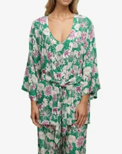 Hot Passionata Kimono Naya imprimé grandes fleurs multicolore
