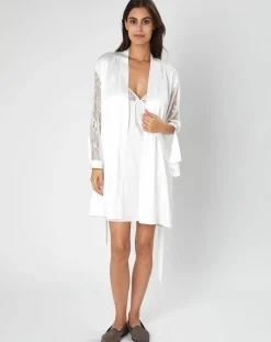 Femme Valege Kimono satiné Précieuse ivoire