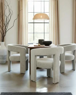 Clearance Uniqka Lagon - Fauteuil de salon gris en tissu design