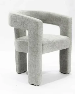 Clearance Uniqka Lagon - Fauteuil de salon gris en tissu design