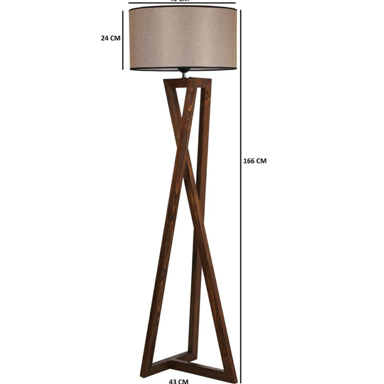 Opviq Lampadaire Arianne noyer - 24x45x166 cm