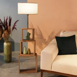 Opviq Lampadaire AYD crème - 20x37x140 cm