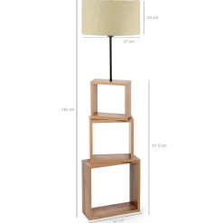 Opviq Lampadaire AYD crème - 20x37x140 cm