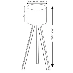 Opviq Lampadaire Ayd écru/marron - 38x140x200 cm
