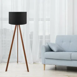 Opviq Lampadaire Ayd noir/brun - 38x140 cm