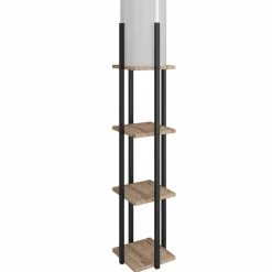 Opviq Lampadaire Nora naturel/noir - 21x21x135 cm