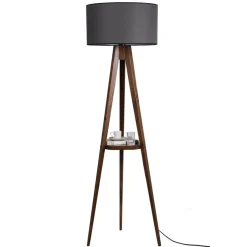 Sale Opviq Lampadaire Sehbali noyer/gris - D.45x153 cm