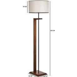 Opviq Lampadaire Shery noyer/crème - 24x45x163 cm
