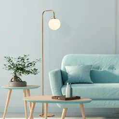 Opviq Lampadaire Viran doré - 27x27x146 cm