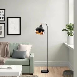 Best Opviq Lampadaire Yildo cuivre/noir - 30x17x120 cm