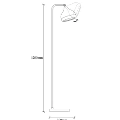 Best Opviq Lampadaire Yildo cuivre/noir - 30x17x120 cm