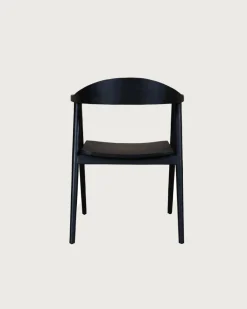 Uniqka Lot de 2 Chaise Dewi en teck massif noir