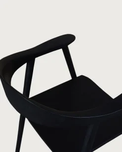 Uniqka Lot de 2 Chaise Dewi en teck massif noir