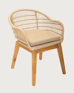 Sale Uniqka Lot de 2 chaises Maelie en teck massif et corde beige