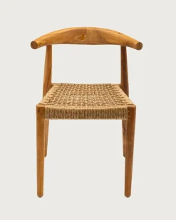 Uniqka Lot de 2 chaises Soa en teck massif et corde synthétique