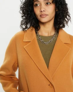 Femme Lou Andrea Manteau 100% Laine Chloe light camel