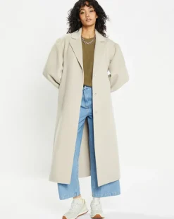 Best Lou Andrea Manteau 100% Laine Lola gre=ège