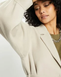 Best Lou Andrea Manteau 100% Laine Lola gre=ège