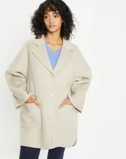 Femme Lou Andrea Manteau 100% Laine Stessy grege