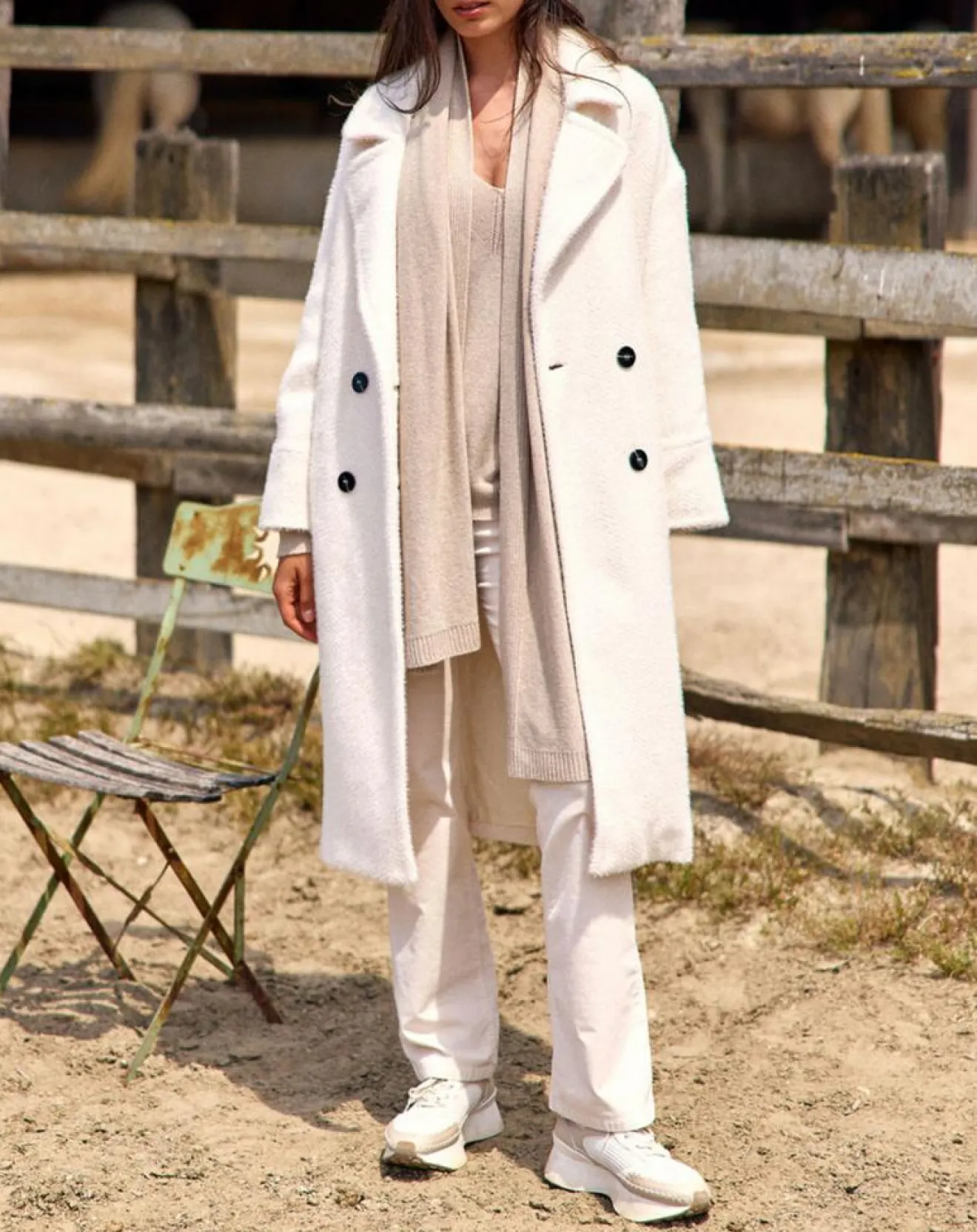 Femme Lauren Vidal Manteau Aska crème