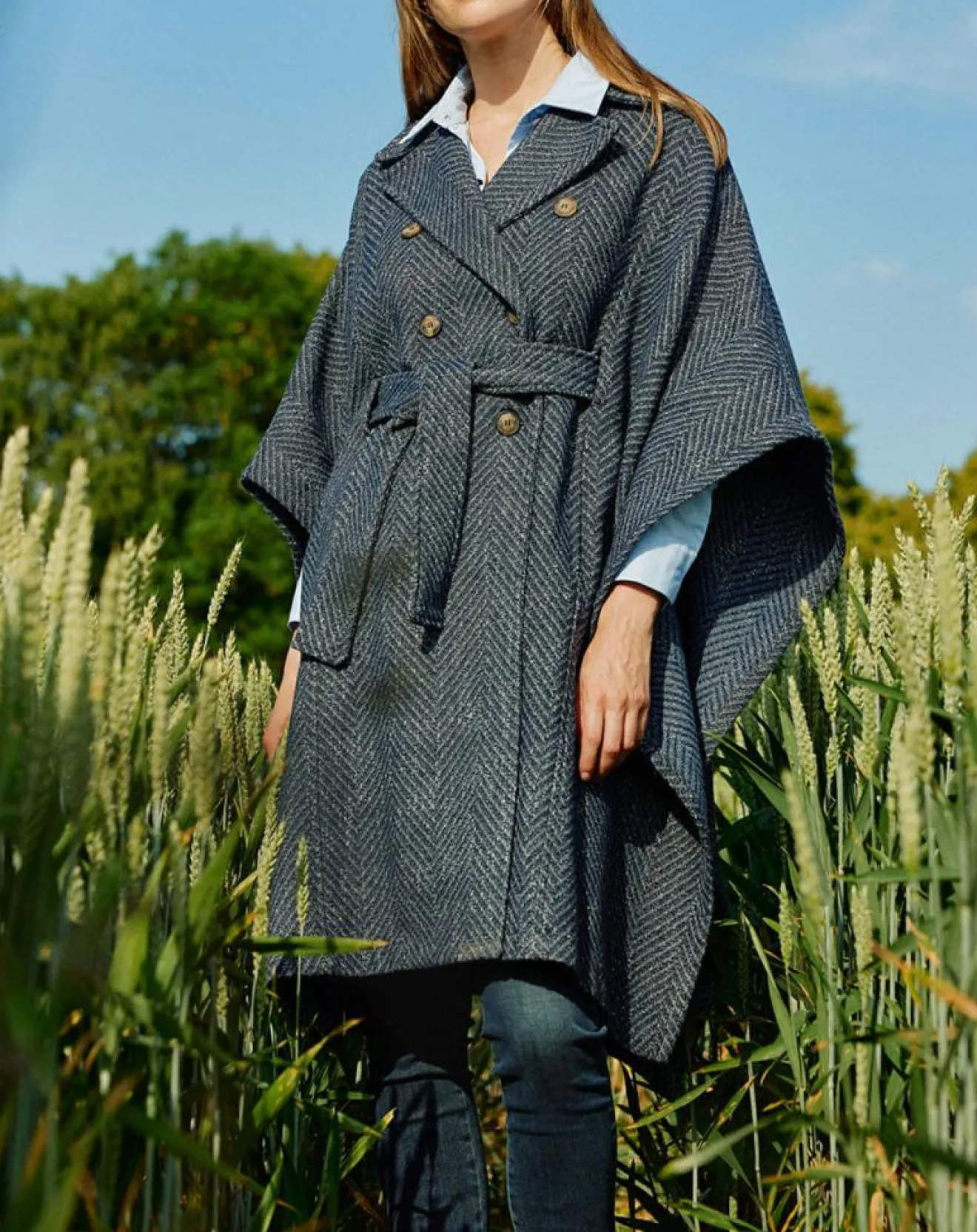 Femme Lauren Vidal Manteau cape Solo nuit