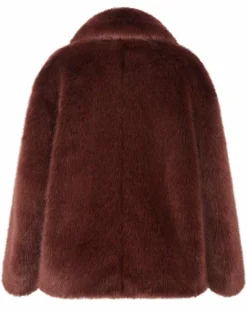 Clearance Manoush Manteau court en Fausse Fourrure Bijou choco