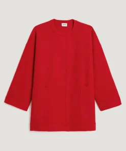 Clearance Rodier Manteau Dolorès 100% laine evasé rouge