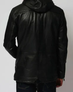 Homme Chyston Manteau en Cuir Jordan noir