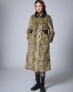 Hot Manoush Manteau en Fausse Fourrure léopard