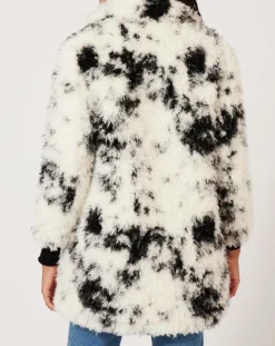 Hot Manoush Manteau en fausse fourrure Hippy Nounours noir/blanc