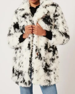 Hot Manoush Manteau en fausse fourrure Hippy Nounours noir/blanc