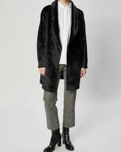Femme Lou Andrea Manteau en Fausse Fourrure Marika noir